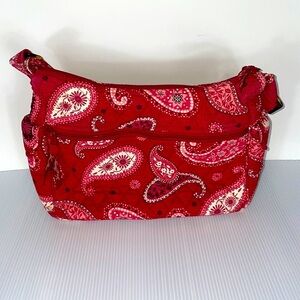 Vera Bradley quilted red paisley western shoulder bag purse